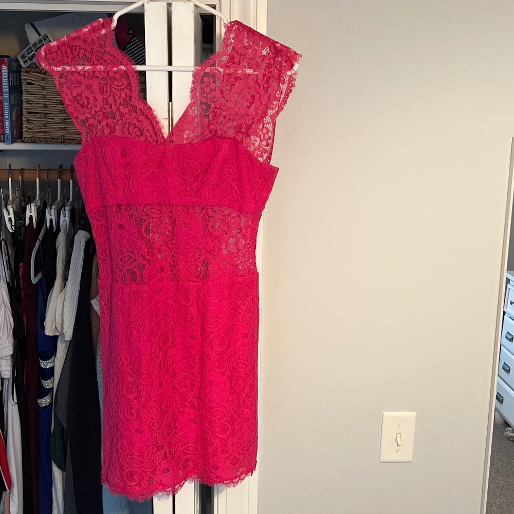 Super cute pink lace dress
